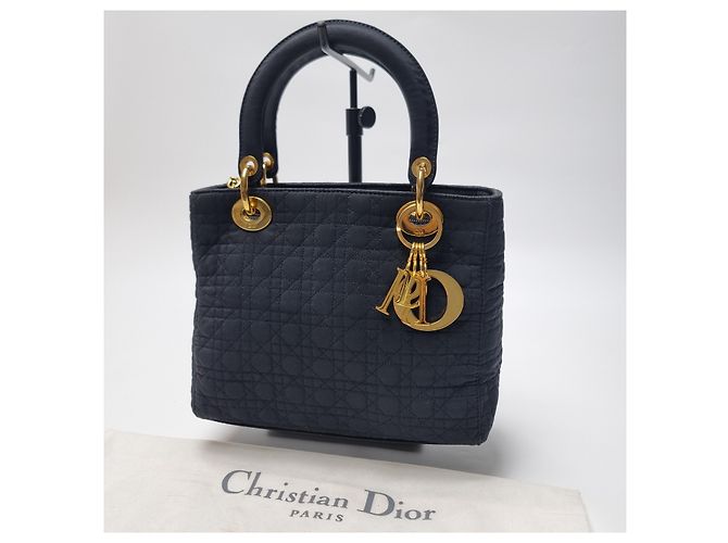 Dior Petit sac cabas Lady Cannage (Premium, Noir avec finitions dorées) - vue 3