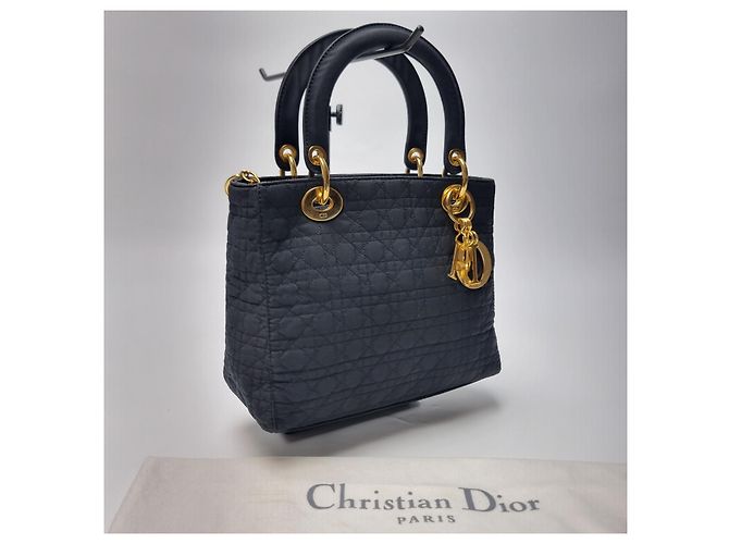 Dior Petit sac cabas Lady Cannage (Premium, Noir avec finitions dorées) - vue 5