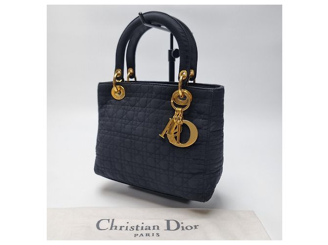 Dior Petit sac cabas Lady Cannage (Premium, Noir avec finitions dorées) - vue 6