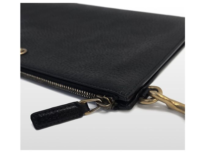 Gucci Clutch Pouch GG Marmont in pelle di vitello Nero - vista 5