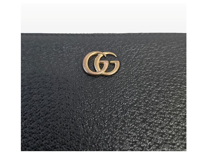Gucci Clutch Pouch GG Marmont in pelle di vitello Nero - vista 6