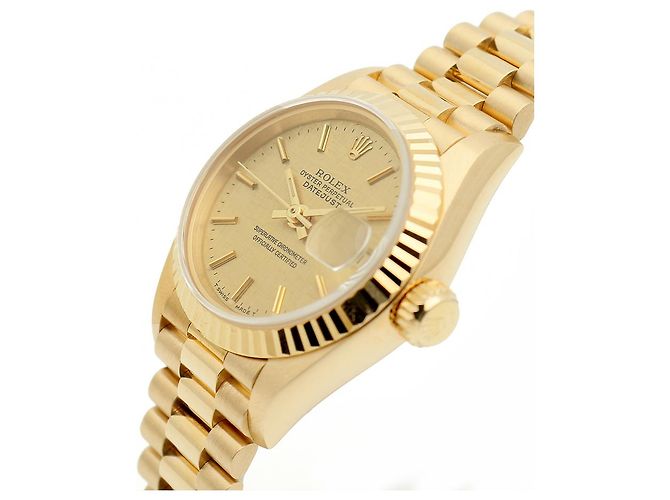 Rolex Reloj de oro para mujer Datejust Gold Index Bocas Dial Dorado - vista 10
