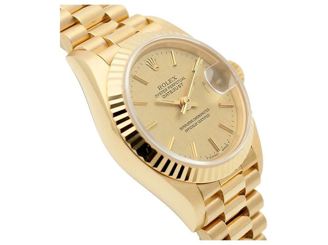 Rolex Reloj de oro para mujer Datejust Gold Index Bocas Dial Dorado - vista 11