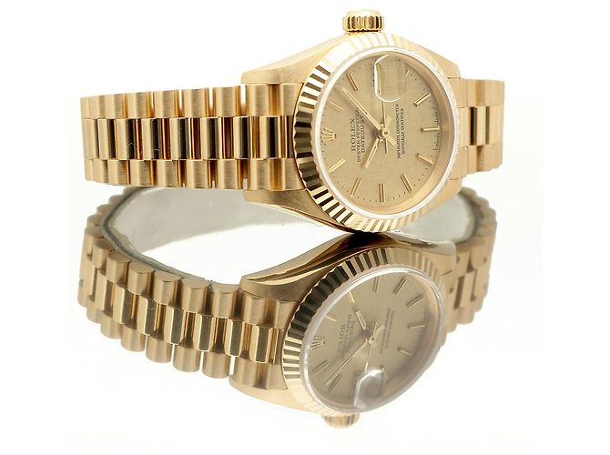 Rolex Reloj de oro para mujer Datejust Gold Index Bocas Dial Dorado - vista 18