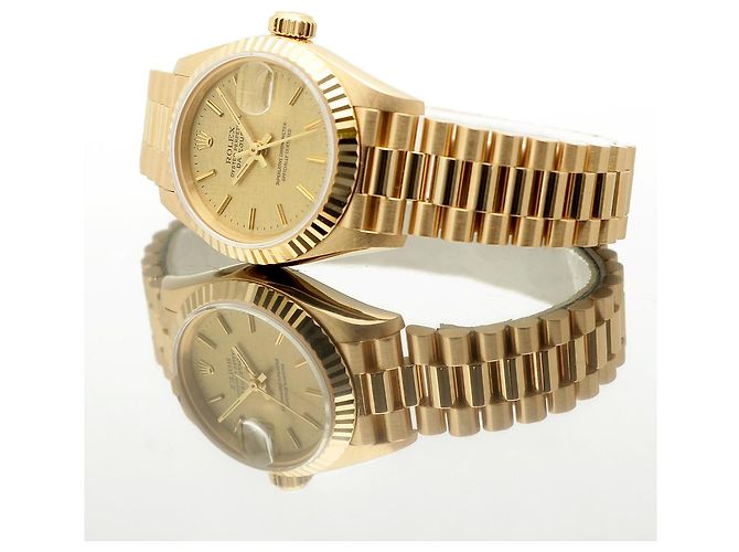 Rolex Reloj de oro para mujer Datejust Gold Index Bocas Dial Dorado - vista 19