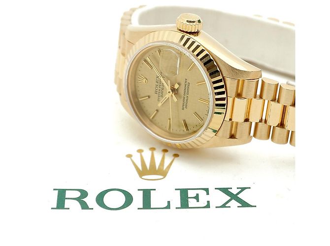 Rolex Reloj de oro para mujer Datejust Gold Index Bocas Dial Dorado - vista 23