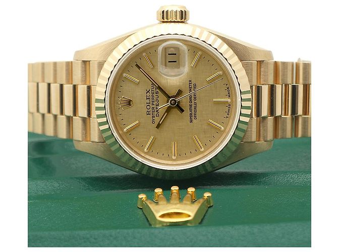 Rolex Reloj de oro para mujer Datejust Gold Index Bocas Dial Dorado - vista 25