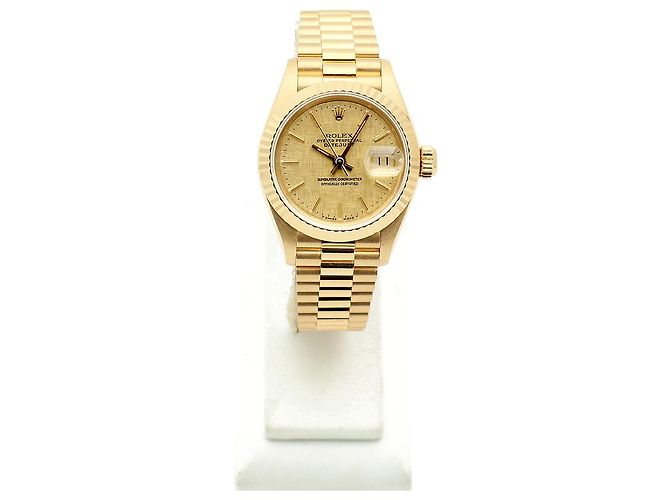 Rolex Reloj de oro para mujer Datejust Gold Index Bocas Dial Dorado - vista 3