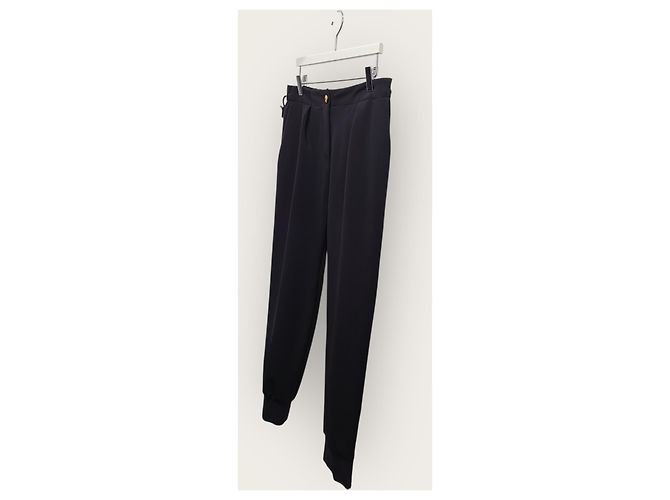 Louis Vuitton Pantalón Jogger Negro con Cremallera Dorada Lateral - vista 2