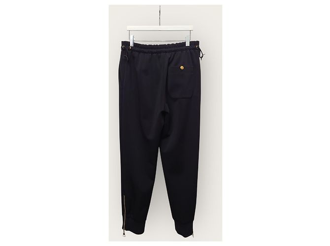 Louis Vuitton Pantalón Jogger Negro con Cremallera Dorada Lateral - vista 3