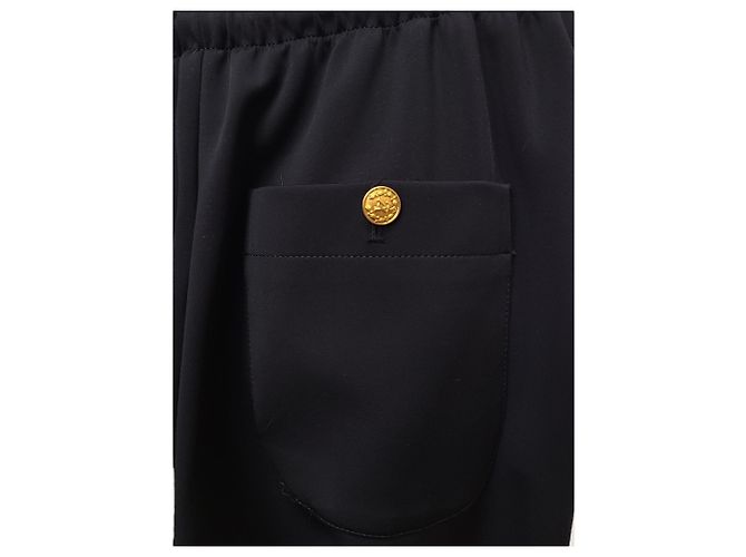 Louis Vuitton Pantalón Jogger Negro con Cremallera Dorada Lateral - vista 4