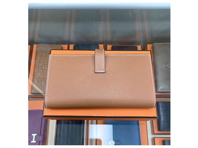 Hermès Portafoglio Lungo Bearn Timbro Oro Argento Multicolore - vista 4