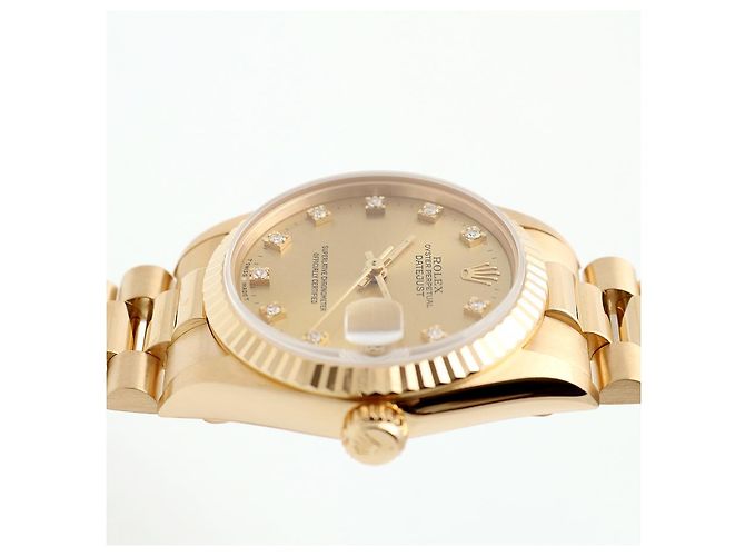 Rolex Reloj Datejust Gold Medium para mujer en oro con diamantes originales Dorado - vista 11