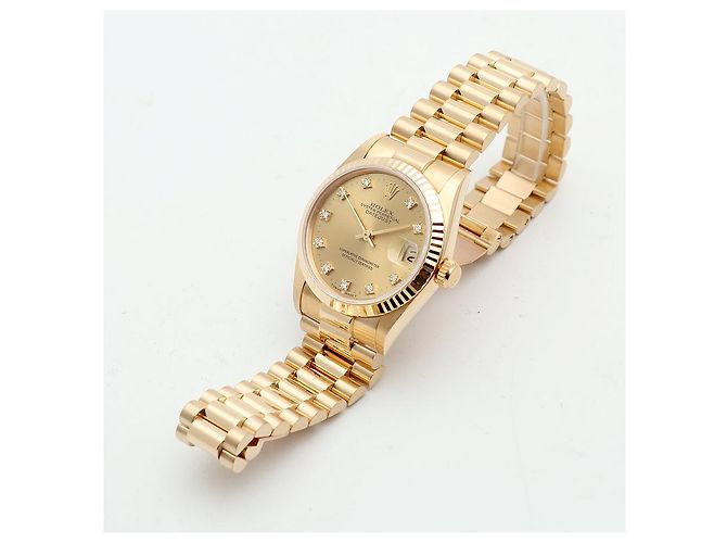 Rolex Reloj Datejust Gold Medium para mujer en oro con diamantes originales Dorado - vista 13
