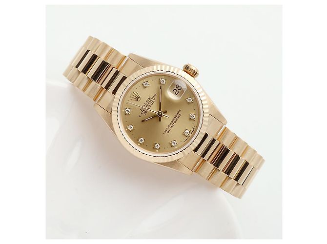 Rolex Reloj Datejust Gold Medium para mujer en oro con diamantes originales Dorado - vista 19