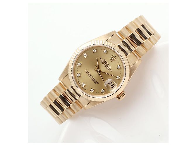 Rolex Reloj Datejust Gold Medium para mujer en oro con diamantes originales Dorado - vista 20