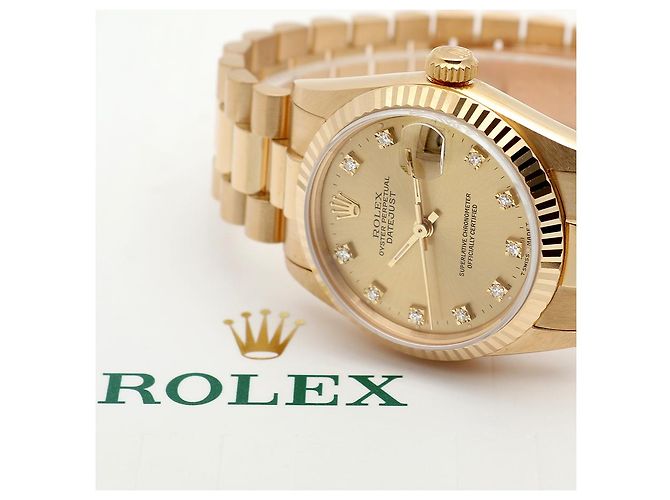 Rolex Reloj Datejust Gold Medium para mujer en oro con diamantes originales Dorado - vista 21