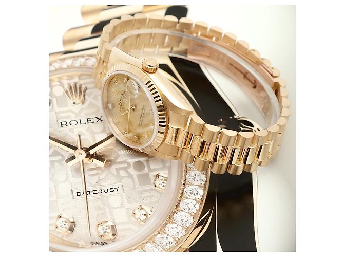 Rolex Reloj Datejust Gold Medium para mujer en oro con diamantes originales Dorado - vista 22