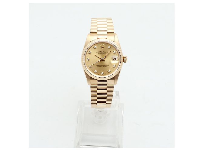 Rolex Reloj Datejust Gold Medium para mujer en oro con diamantes originales Dorado - vista 3