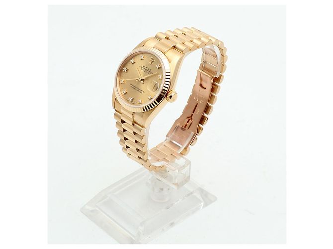 Rolex Reloj Datejust Gold Medium para mujer en oro con diamantes originales Dorado - vista 4