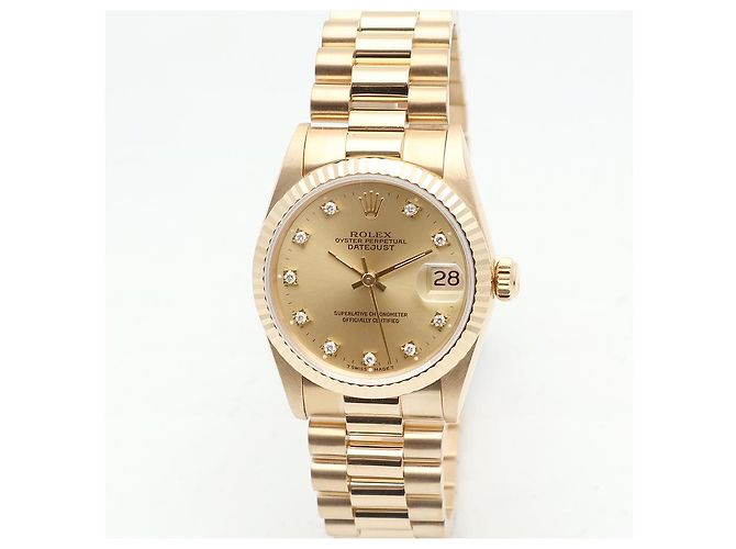 Rolex Reloj Datejust Gold Medium para mujer en oro con diamantes originales Dorado - vista 7