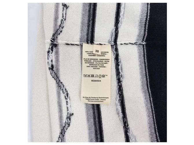 Hermès Kurzärmeliger Kaschmirpullover für Damen aus Strick Mehrfarben - Ansicht 10