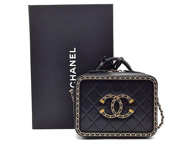 Chanel Borsa a tracolla Cosmetic Around con catena Nero - vista 8