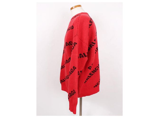 Balenciaga Multi-Logo Knit Red - view 2