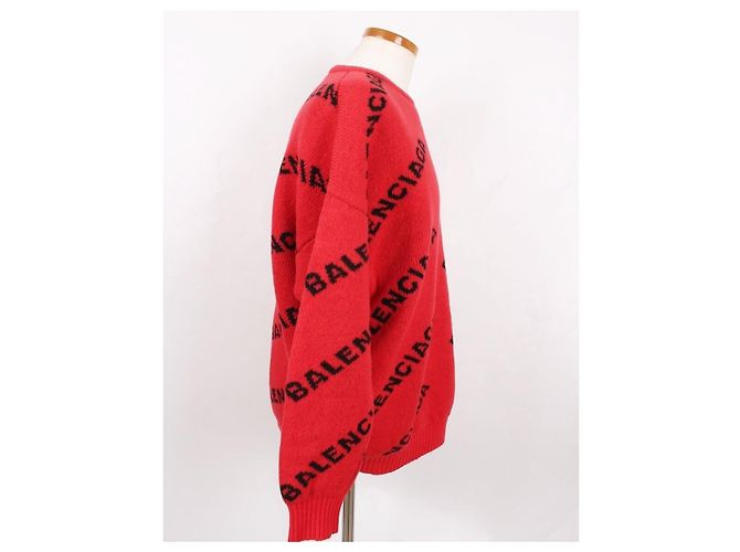 Balenciaga Multi-Logo Knit Red - view 3