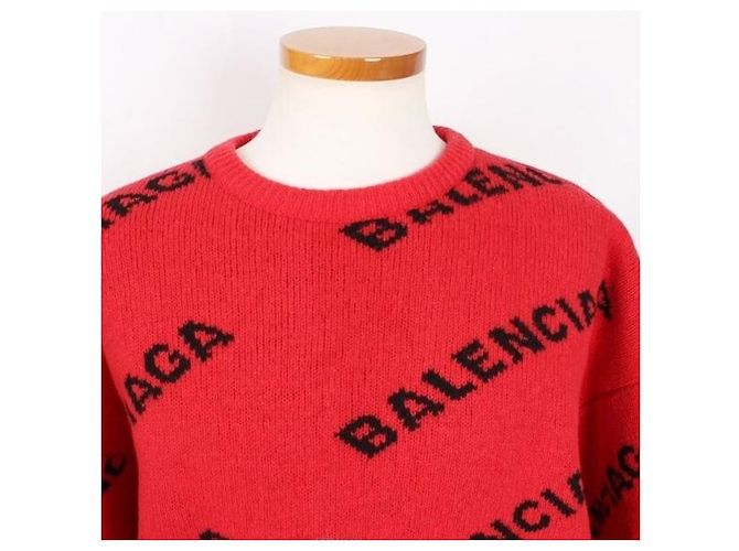 Balenciaga Multi-Logo Knit Red - view 4