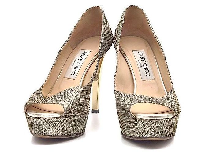Jimmy Choo Escarpins Glitter Dahlia Dourado - vista 2