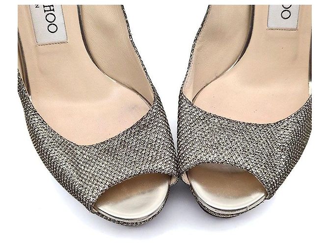 Jimmy Choo Escarpins Glitter Dahlia Dourado - vista 4
