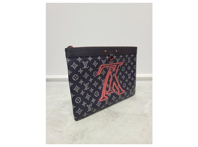 Louis Vuitton Upside Down Monogram Clutch Bag Blau - Ansicht 3