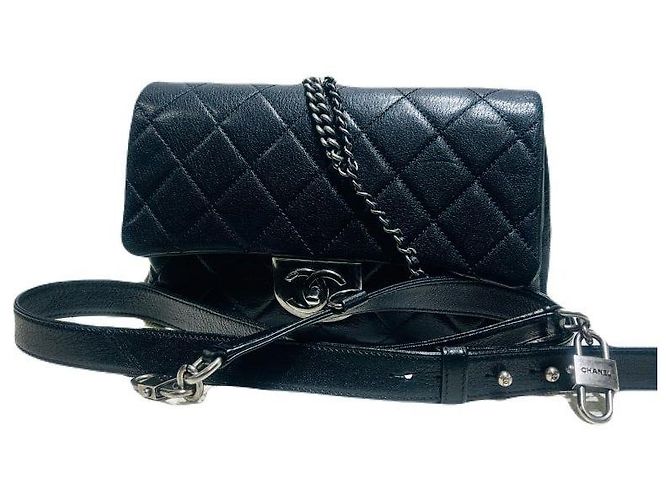 Chanel Borsa a tracolla Black Caviar Classic Silver Flap Bag Borsa a tracolla Borsa crossbody Nero - view 2