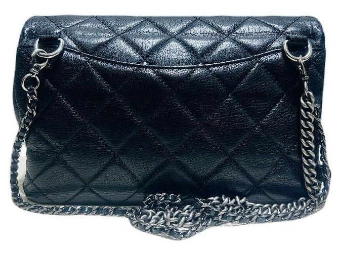 Chanel Borsa a tracolla Black Caviar Classic Silver Flap Bag Borsa a tracolla Borsa crossbody Nero - view 5
