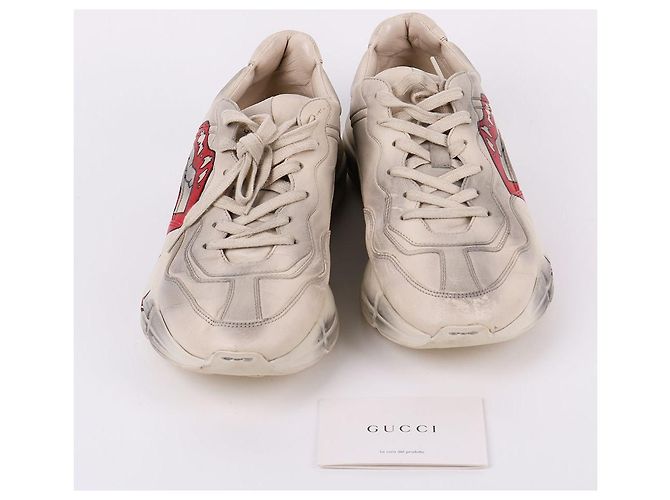 Gucci Sneakers Dirty Trip Print Raiton Bianco - vista 10