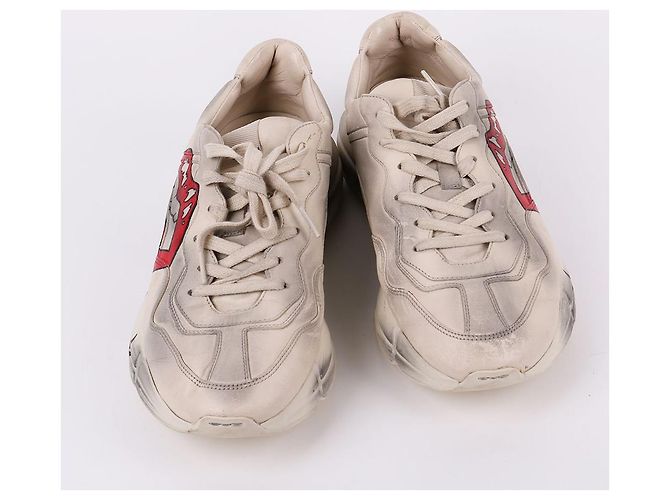 Gucci Sneakers Dirty Trip Print Raiton Bianco - vista 3