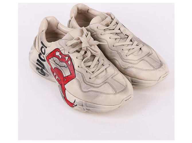 Gucci Sneakers Dirty Trip Print Raiton Bianco - vista 5