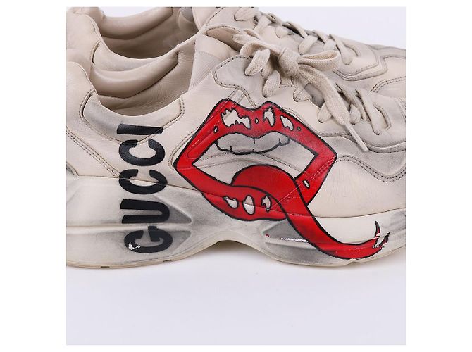 Gucci Sneakers Dirty Trip Print Raiton Bianco - vista 6