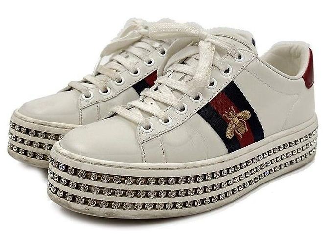 Gucci Sneakers Ace con ricamo di api e cristalli - vista 2