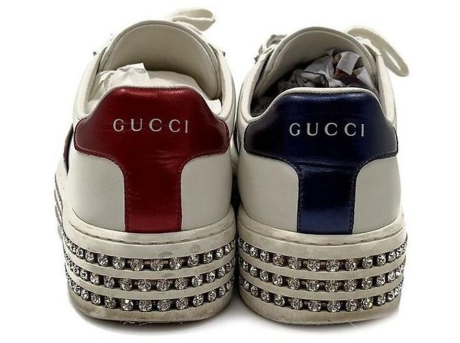 Gucci Sneakers Ace con ricamo di api e cristalli - vista 4