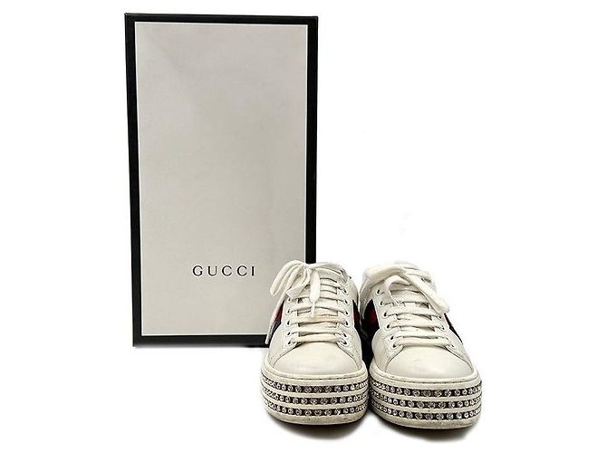 Gucci Sneakers Ace con ricamo di api e cristalli - vista 8