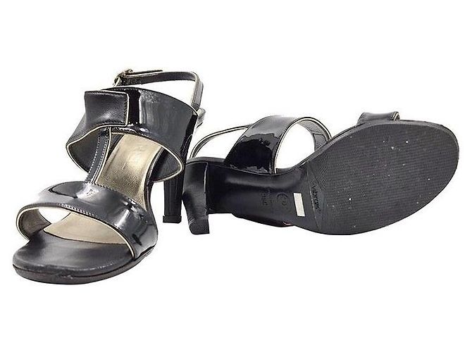 Chanel Scarpe aperte in vernice Nero - vista 5