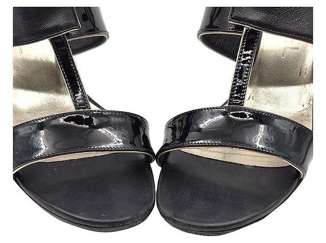 Chanel Scarpe aperte in vernice Nero - vista 7
