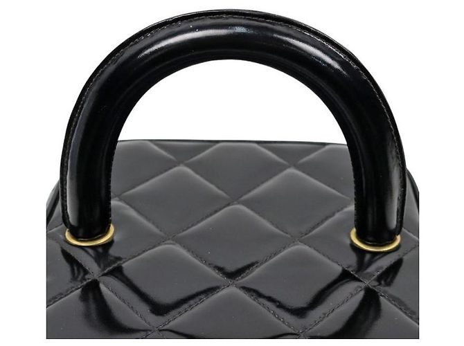 Chanel Borsa Tote Vanity trapuntata in vernice nera Nero - vista 10