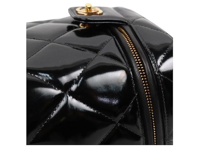 Chanel Borsa Tote Vanity trapuntata in vernice nera Nero - vista 12