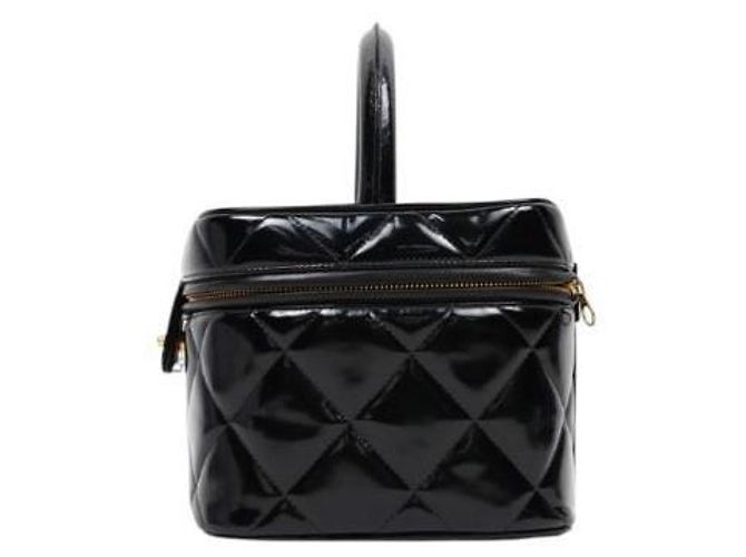 Chanel Borsa Tote Vanity trapuntata in vernice nera Nero - vista 2