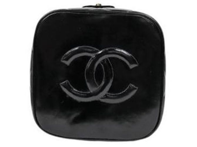 Chanel Borsa Tote Vanity trapuntata in vernice nera Nero - vista 4
