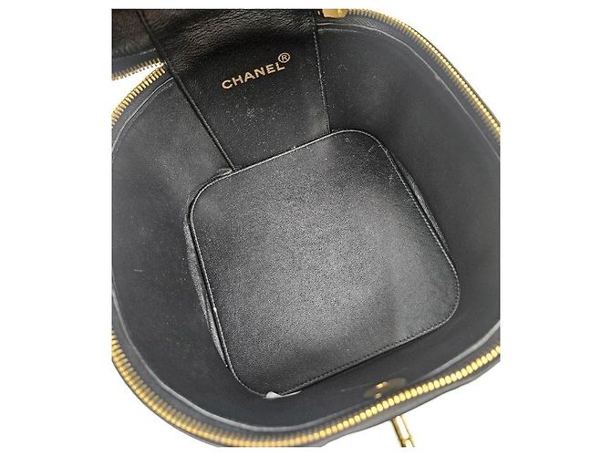 Chanel Borsa Tote Vanity trapuntata in vernice nera Nero - vista 5
