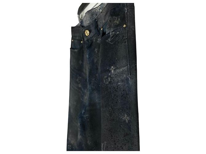 Louis Vuitton Pantaloni in denim monogram Nero - vista 2
